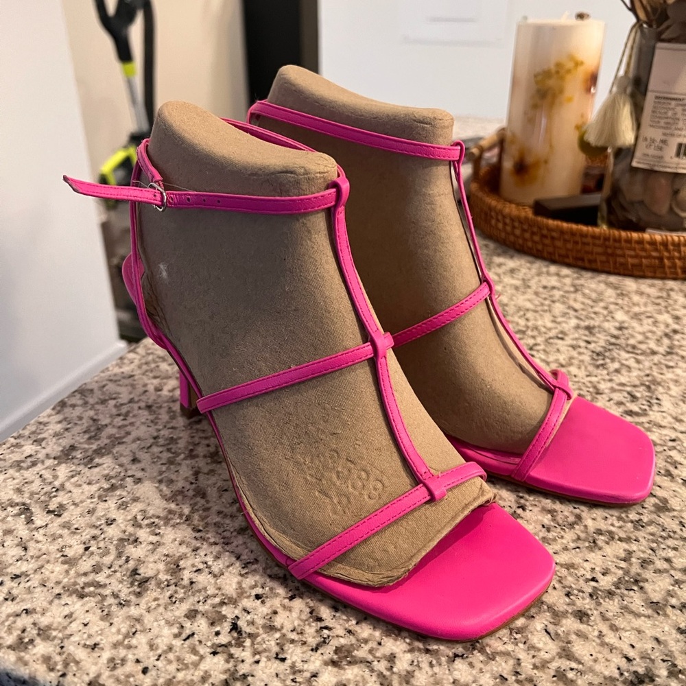 Marc Fisher hot pink, heeled sandals